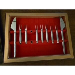 KALMAR DESIGNS MCM 9 PIECE CORN / COCKTAIL FORKS SET WITH 2 KNIVES ITALY